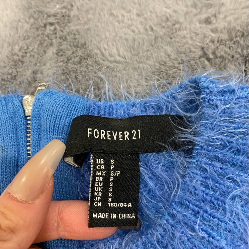 Blue fuzzy sweater